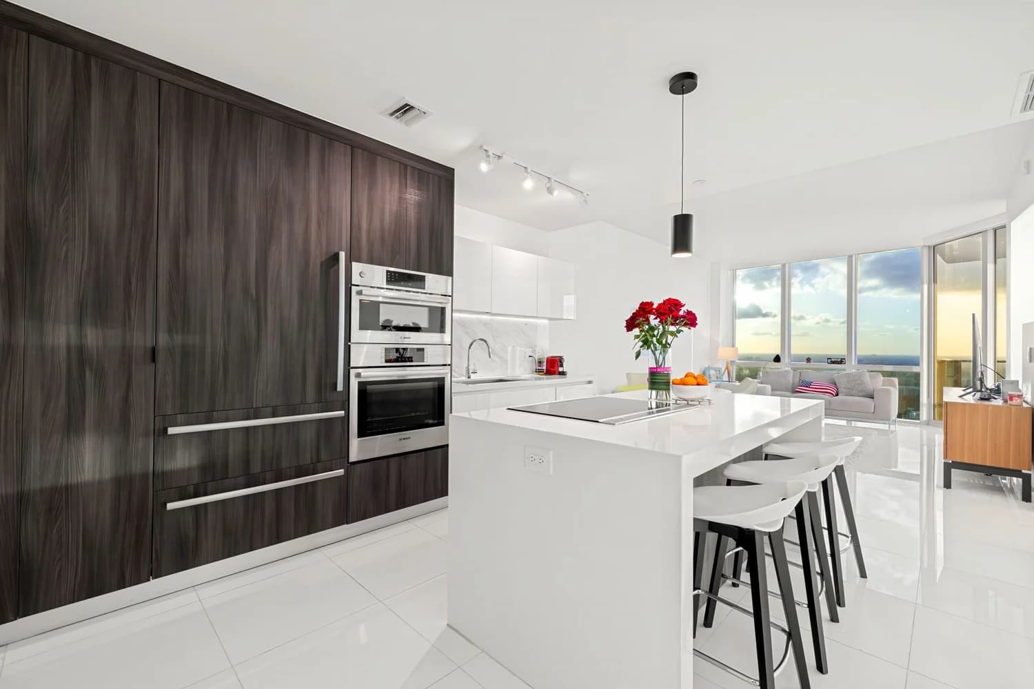 Bright luxury great room photographed by 360 Realty Photos